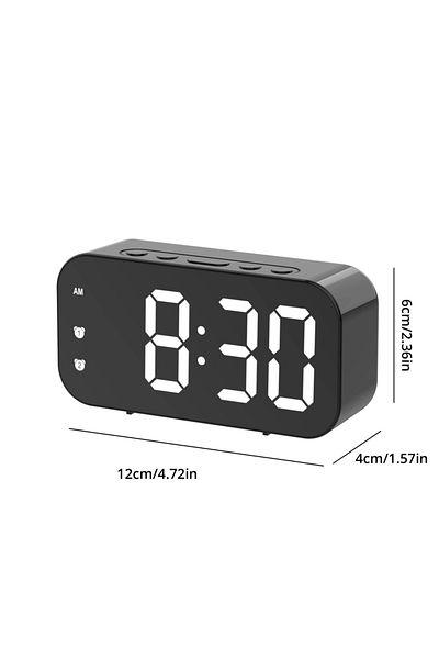 Choice Elliptic Black Led Mirror Table Clock Digital Alarm Snooze Display Time Desktop Electronic Table Clo