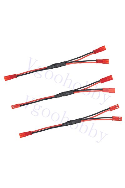 Choice 3Pcs JST Plug Splitter,JST Male Female Y Parallel  for Traxxas Tamiya Redcat Axial 1/10 Crawler C...