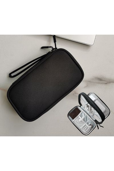 Choice Black 1pc New Travel Organizer Bag Cable Storage Organizers Pouch Carry Case Portable Waterproof Dou