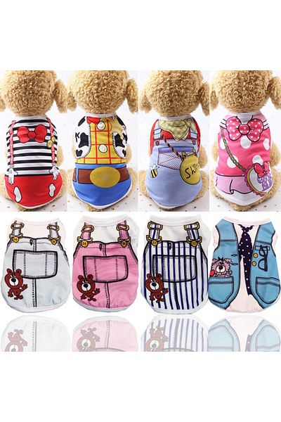 Choice Puppy Dogs Soft Vests Pet Dog Clothes Cartoon Clothing Summer Shirt Casual T-Shirt for Small Pet ...