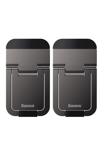 Baseus حامل كمبيوتر محمول قابل للطي باللون الرمادي مع قاعدة دعم ورافعة قابلة للتعديل للتبريد