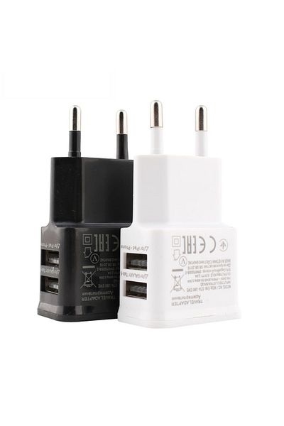 Choice EU Plug 5V Dual USB Universal Mobile Phone Chargers Travel Power Charger Adapter Plug for For iPh...