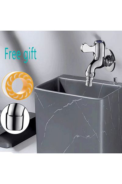 Choice Silver Washing Machine Faucet For Household G1/2 Single Cold Wall Mop Sink, Dedicated Outdoor Univer