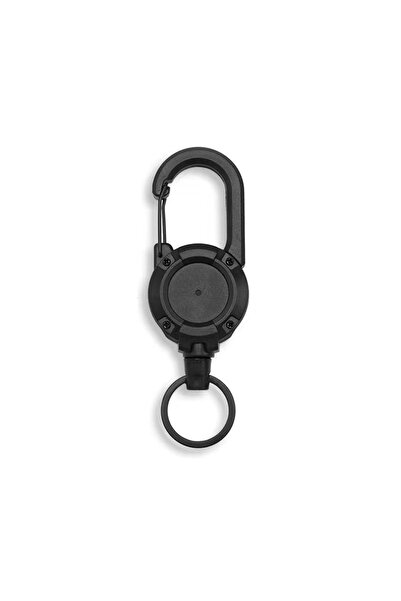 Choice Black Retractable Heavy Duty Pull Reel Carabiner Strong Steel Wire Rope Buckle Spring Key Ring Outdo