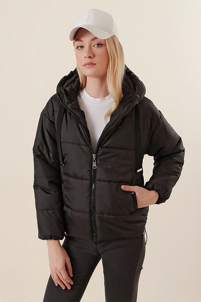 Bigdart 5136 Crop Puffer Jacket - Negru