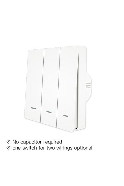 MOES 3 Gang White Smart Light Switch Tuya Zigbee No Neutral Wire No Capacitor Needed Smart Life 2/3