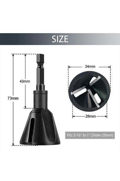 JUSTINLAU L Deburring Tungsten Steel Chamfer Thread Trimmer Alloy Remove Burr Screw Rod Bolt Deburr.