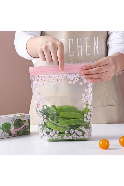 Choice كيس أبيض محكم الغلق من البلاستيك عالي الجودة لتخزين الأطعمة وتخزينها في الثلاجة والتجميد S