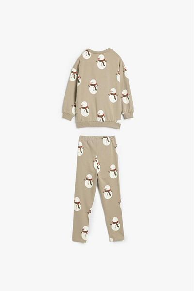 Koton Cotton Baby Boy Tracksuit Set - Snowman Print Detailed
