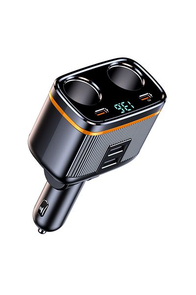 Choice Car Cigarette Socket Splitter 2 Cigarette Socket Type C PD 45W Fast Charging USB Phone Charger Sm...