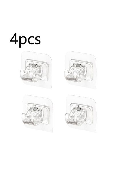 Choice 4pcs-transparent Self Adhesive Hooks Punch-free Curtain Rod Clip Hook Shower Curtain Rod Hanging Hol