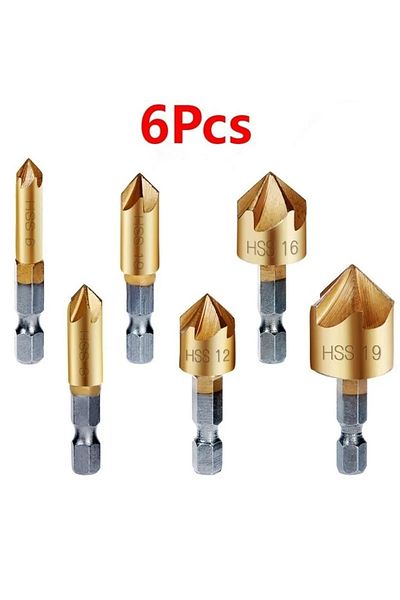 Choice Hexagonal 6pc Spot Facer 6pcs High Carbon Steel 6-19mm Drill Bit Set
