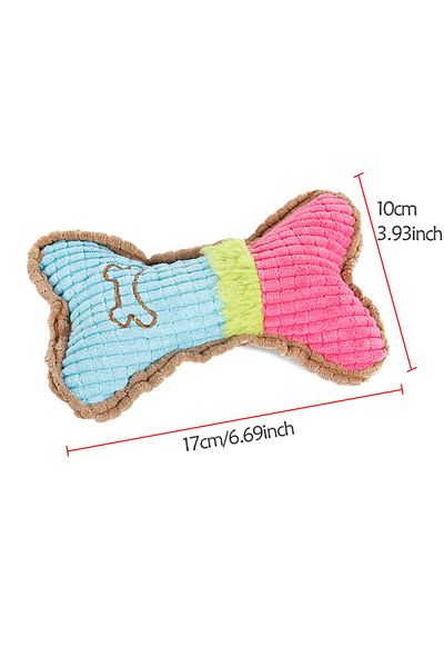 Choice M Blue Pink 1pc Dog Squeaky Toys, Bones Plush Dogs Chew Toy For Small Medium Breed Puppy Aggressive