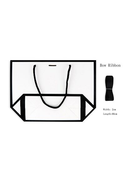 Choice 14x7x13cm White 14x7x13cm 5pcs Ribbon Bow White Pardboard Paper Tote Gift Bags With Handles Shopping