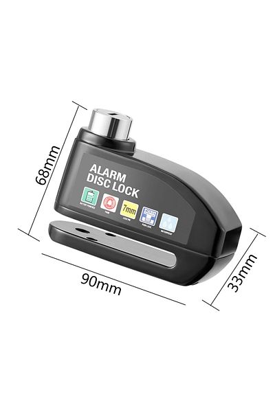 Choice Black Motorcycle Alarm Lock Wheel Disc Brake With Key Motorbike Scooter Bicycle Waterproof Anti-thef