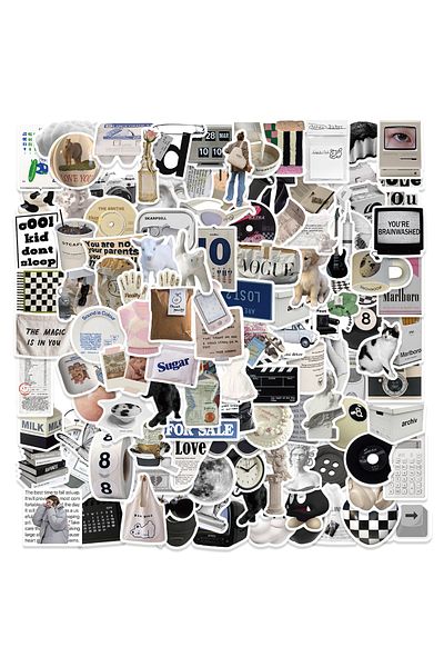 Choice 118pcs-random 61/118pcs Black And White Ins Style Stickers Diy Scrapbooking Journal Collage Phone Di
