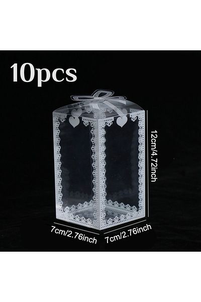 Choice Other 7x7x12cm 10pcs Transparent Pvc Box Birthday Wedding Valentine Favor Box Cake Packaging Chocola