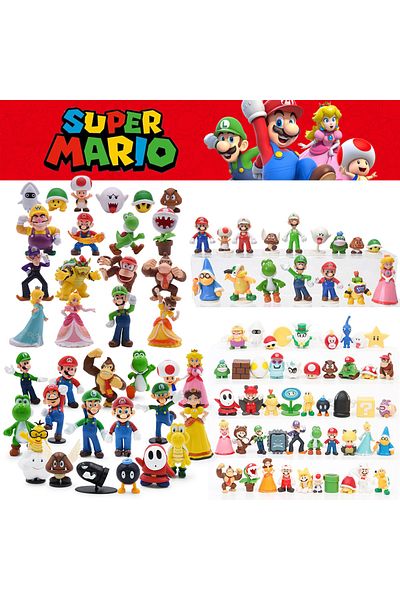 Choice 8-48Pcs/Set Super Mario Figure Bowser Princess Luigi Cartoon Game All Star Collection Kawaii Mode...