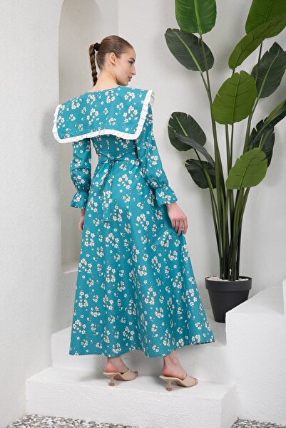 KÜÇÜĞÜM BUTİK Petrol Blue Hijab - Mother and Daughter Combination with Mobile Collar (Single Price)