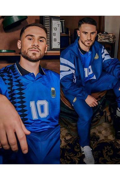 Lion Spor Παγκόσμιο Κύπελλο Αργεντινής Messi με μπλε ράβδο Unisex κοντομάνικη φανέλα ποδοσφαίρου ενηλίκων