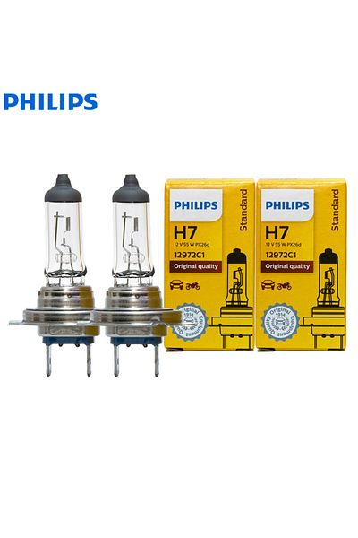 Philips H7 2pcs (1 PAIR) 2pcs Vision H7 12v 55w Px26d Original Car Halogen Headlight 3200k Standard