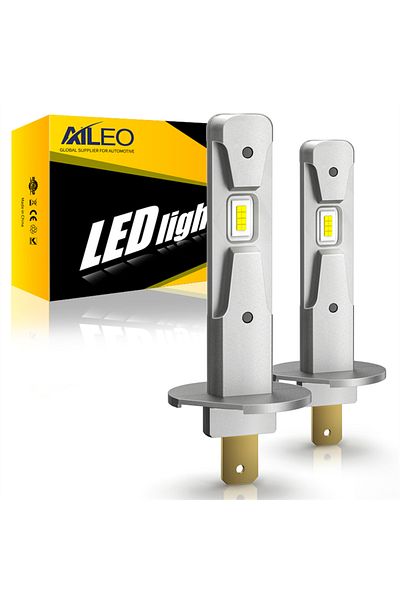 Choice H1 6000k Cold White Aileo 2pcs 200w 10000lm H1 Led Lights 6000k Headlight Bulb Mini Size Design Wire