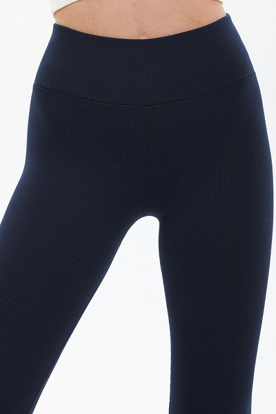 Domoda Gestrickte Damenstrumpfhose mit hoher Taille, geripptem, stabilisiertem Interlock und elastischem Bund