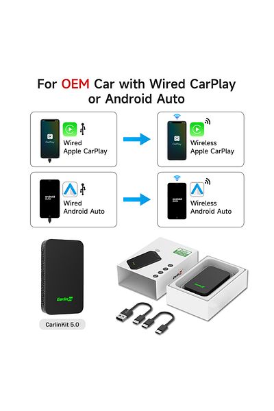 Choice Genuine Guarantee Carlinkit 5.0 Carlinkit 5.0 & Carlinkit 4.0 Wireless Carplay Android Auto Waze Mus