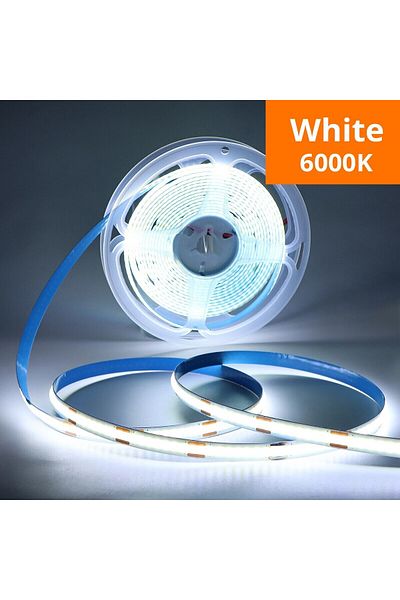 Choice 5m White Fob Cob Led Strip Lights High Density Flexible Diode Tape Light 3000k 6000k Linear Dimmable