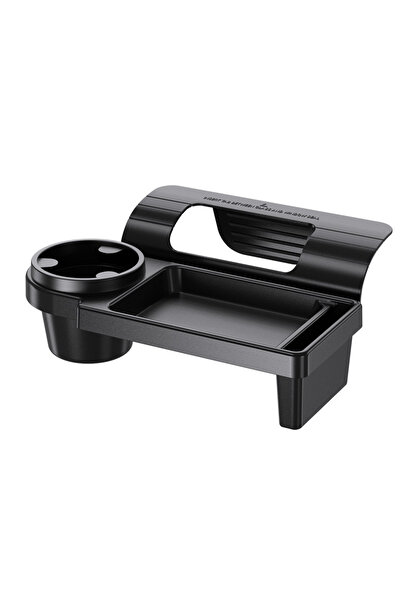 Choice صندوق منظم متعدد الوظائف للسيارة أسود اللون قطعة واحدة مع حامل أكواب و...