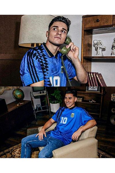 Lion Spor Παγκόσμιο Κύπελλο Αργεντινής Messi με μπλε ράβδο Unisex κοντομάνικη φανέλα ποδοσφαίρου ενηλίκων