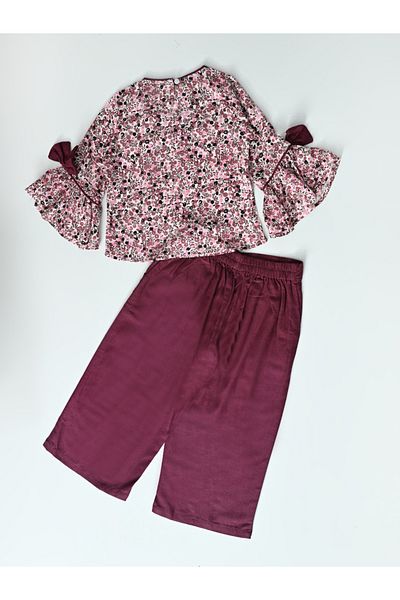 Bella Moda By Styli All-Over Floral Print Round Neck Top & Trousers Co-Ord Sets