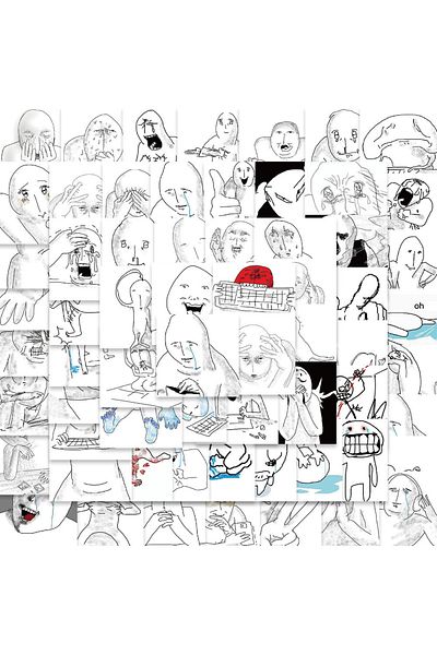 Choice 62pcs 62pcs Emotional Breakdown Mental State Meme Sticker Funny Sticker Scrapbook Diy Child Phone St