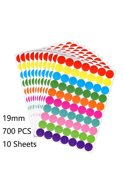 Choice 19mm 6mm 8mm 10mm 19mm 20mm 40mm Colored Dot Stickers Polka Circle Office Classroom Party Decoration