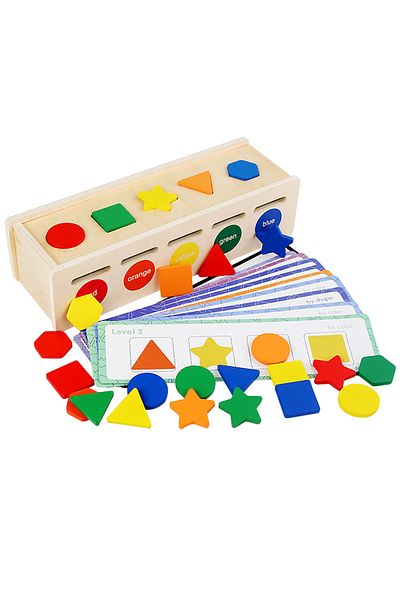 Choice 1 Set Wooden Color Shape Sorting Box Montessori Toys Color Shape Sorting Toy Preschool Early Learnin