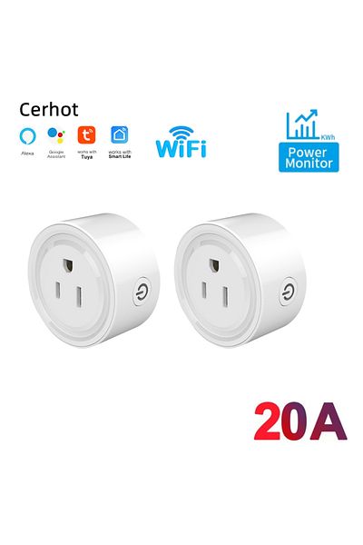 Choice قابس ذكي Cerhot Tuya WiFi US 20/16/10A مع جهاز التحكم عن بعد لمراقبة الطاقة ومساعد Google Alexa...