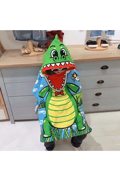 Choice Dinosaur Newborn Wrap Blanket Cartoon Child Kid Hooded Cloak Infant Bathrob Baby Bath Towel Robe Cot