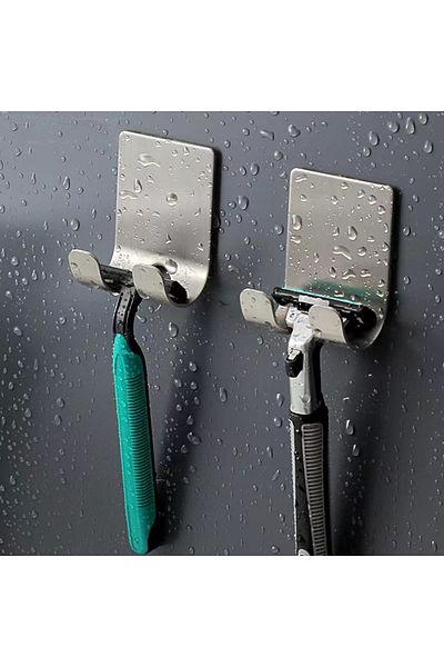 Choice 2pcs Stainless Steel 2pcs Razor Holder 304 Stainless Steel Men Shaving Shaver Razor Stand Shelf Shav