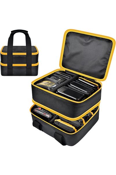 Choice Black Large Battery Storage Bag For Dewalt/for Milwaukee 20v/ 18v/ 12v Battery &charger, Tool Batter