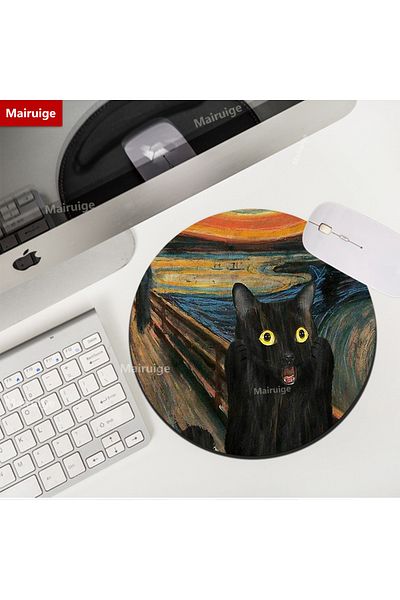 Mairuige 200x200x2mmlocked Cat-2 Cute Cats Mouse Pad Vintage Starry Night Gaming Accessories Mousepad Van Gog