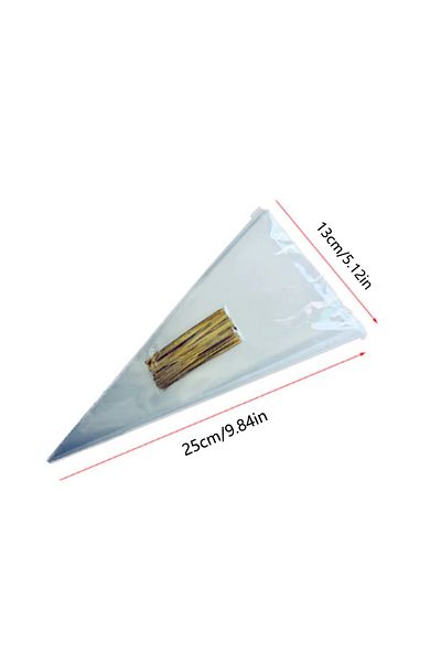 Choice As Picture Shown J1679 50pcs Candy Bags Cellophane Popcorn Bags Cone Cookies Storage Bags With Gold