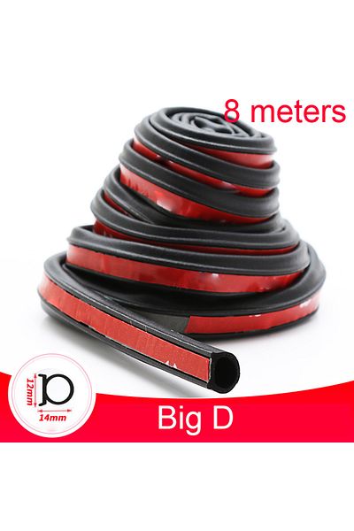 SEAMETAL 8m Big D Car Door Seal Strip 2/4/8m Auto Rubber Sealant D Type Noise Insulation Anti-dust Soundproof