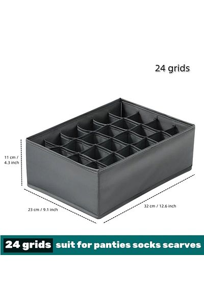 Choice 24 Grids 1pc Fabric Underwear Storage Box Drawer Organizers For Closet Organization And Storage Of S