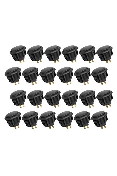 Choice 30mm Black 24 Pcs Qanba D-lite Arcade Buttons Snap-in Arcade Game Sticks Diy Kit 30mm 24mm (BOXED)24