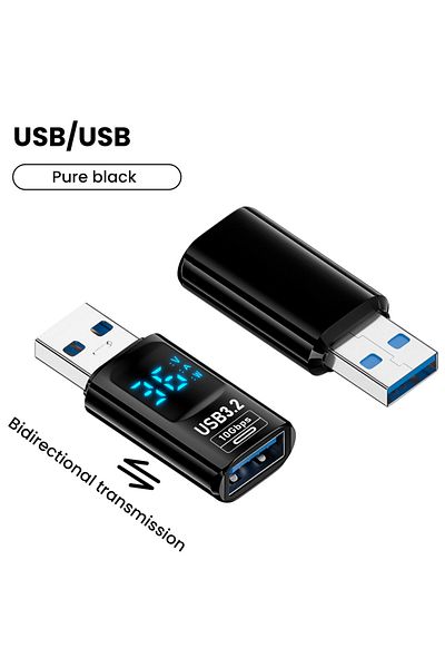 Choice Usb To Usb Black Usb 3.2 Digital Display Adapter 10gbps Usb Male To Usb Female Converter Fast Chargi