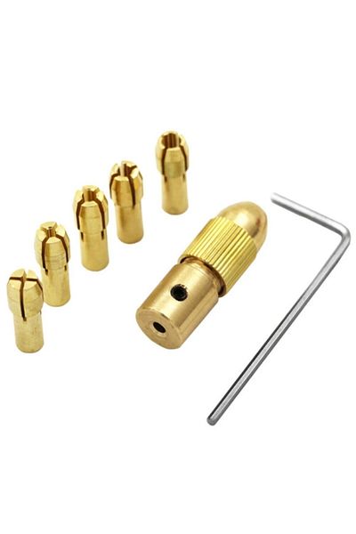 Choice 6 Piece Set Hole Diameter 1.0-3.0mm Brass Center Shaft Drill Chuck Set Small Motor Electric Drill...