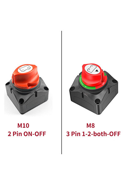 Choice Car Battery Disconnect Switch 48V 24V 12V Cut Off 2 Position 2 Pin M10 275A Battery Conn...