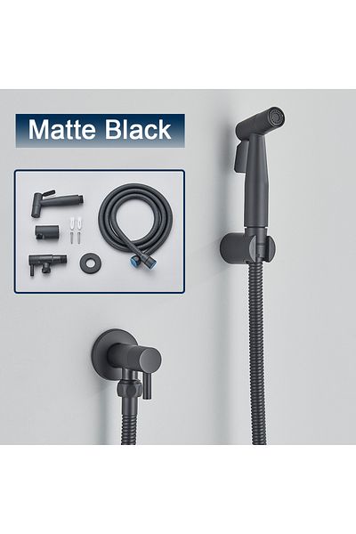 rozin Black Black Single Cold Water Toilet Bidet Sprayer Faucet Bathroom Stainless Steel 304 Nickel Shower