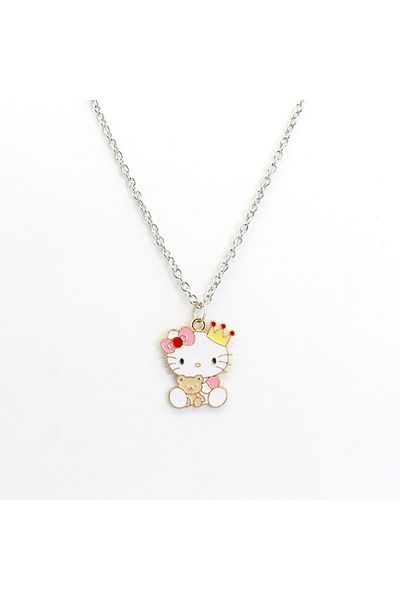Choice A Lovely Cartoon Hellokitty Sanrio Anime Kids Chain Necklaces Cute Hollowed Kitty Alloy Necklace Fo.