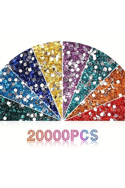 Choice A- 20s-1000 1000/bag 5d Diamond Painted Beads, 20 Colors, 20,000 Round Bright Diamonds, Missing Part